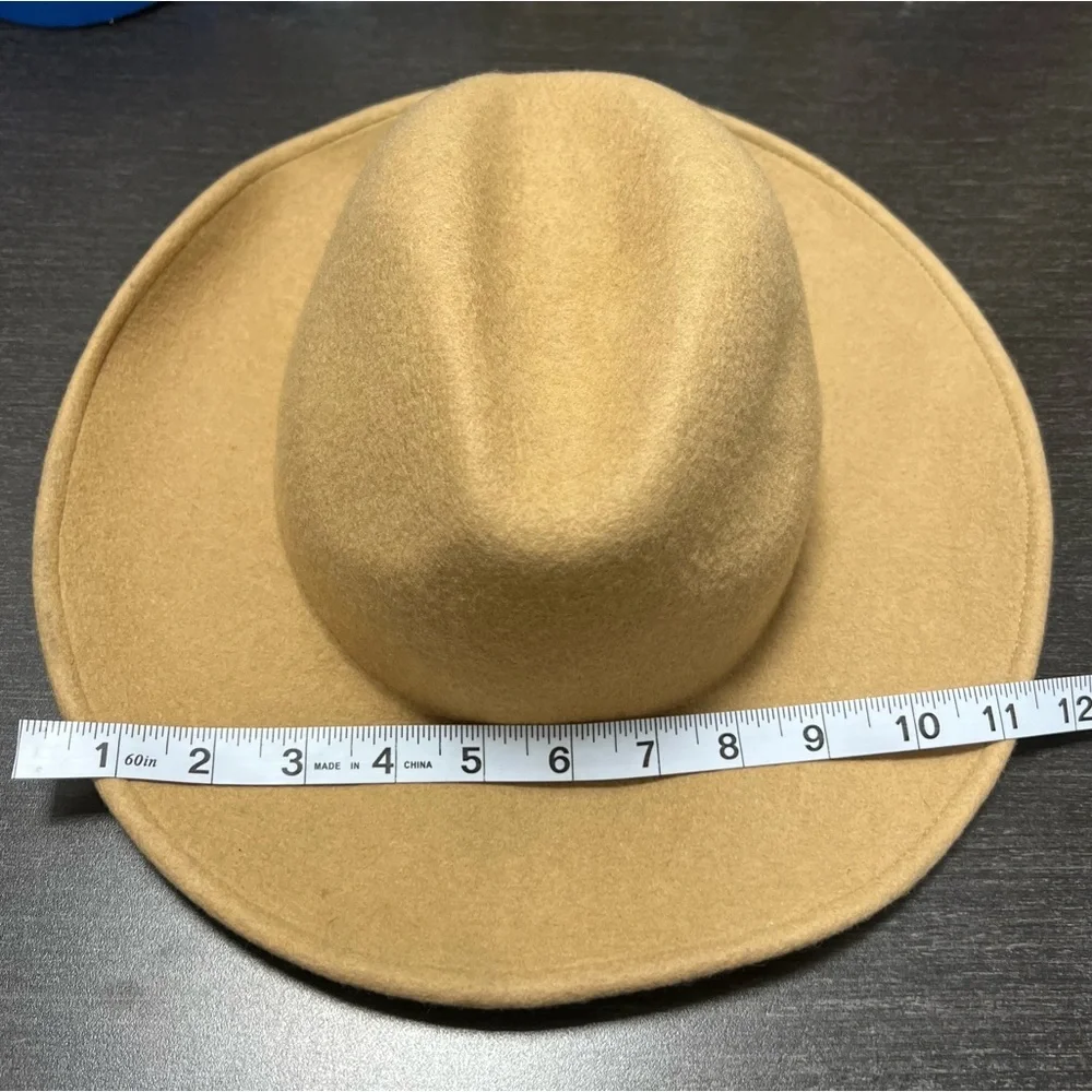 Free People 100% Wool Fedora Hat in Camel/Tan - Picture 4 of 8